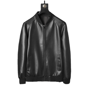 跨境外贸男士外套春秋皮衣夹克男装PU皮机车服皮衣PY6601-加绒P70图片