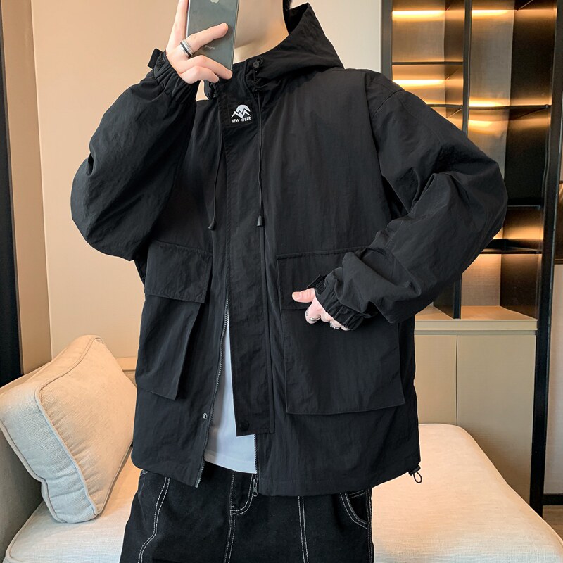 休闲山系户外冲锋衣夹克男防水工装风连帽风衣夹克男女外套J93P50,男装夹克,星座1410（原1902A）