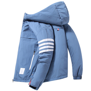 四条杠自带流量2021冬季加厚连帽羽绒服男士短款青年 YR7051-P130图片