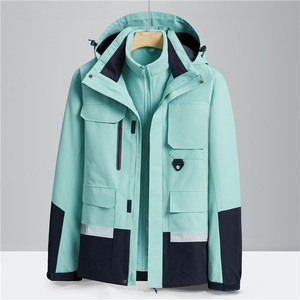 户外秋冬男女冲锋衣三合一可拆卸两件套加绒厚登山服 CF22828P175图片