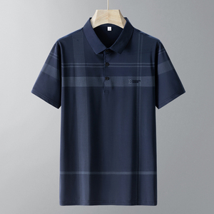 夏季新款冰丝POLO衫男短袖 爸爸装中老年速干翻领T恤 PL7706P35图片