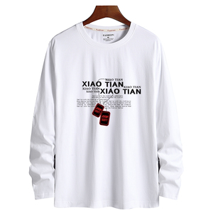 22春款韩版潮流男士纯棉圆领长袖T恤男大码CT6209-小项链-P18图片