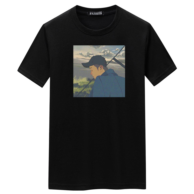 夏季男短袖t恤潮宽松CVC60%棉衣服新款男装DT3726-插画男孩-P15,男装T恤,星座1410（原1902A）