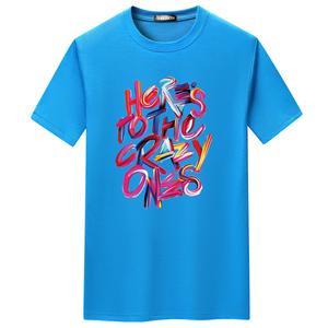 夏季男士短袖t恤潮CVC60%棉宽松衣服新款男DT3815-彩虹HeRos-P15图片