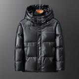 2021新款男士羽绒服短款冬装轻薄款潮牌白鸭绒亮面外套YR8805，男装羽绒服，星座1410（原1902A）