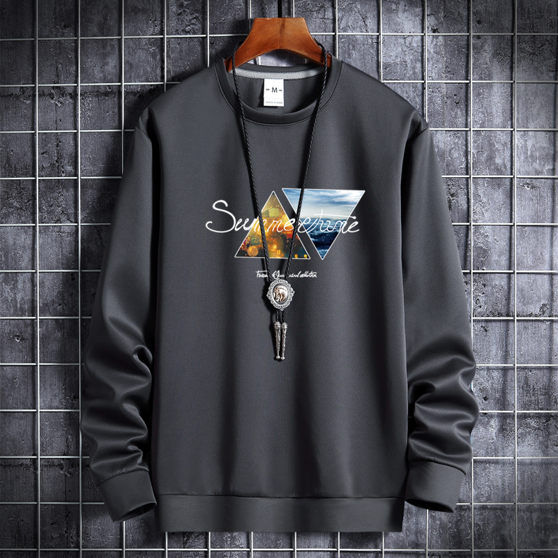 Korean hip hop sports coat with round neck in autumn