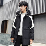 羽绒服男冬新款大毛领白鸭绒中长款男外套青少年学生装YR2025P140，男装羽绒服，星座1410（原1902A）