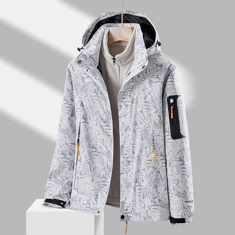 秋冬男女款夹克户外三合一冲锋衣可拆卸两件套登山服CF22170P95,男装夹克,星座1410（原1902A）