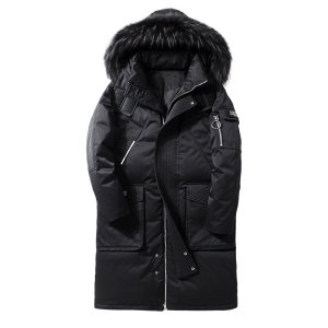 冬季外套男潮流加厚中长款大毛领户外青年男士羽绒服 YR896P100图片
