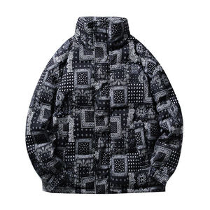冬季新款印花图案加厚羽绒服男士外套痞休闲学生面包服 YR089P120图片