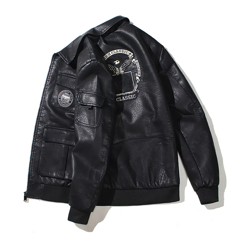 跨境外贸男士外套春秋皮衣飞行夹克男装PU皮机车服皮衣PY616P106,男装夹克,星座1410（原1902A）