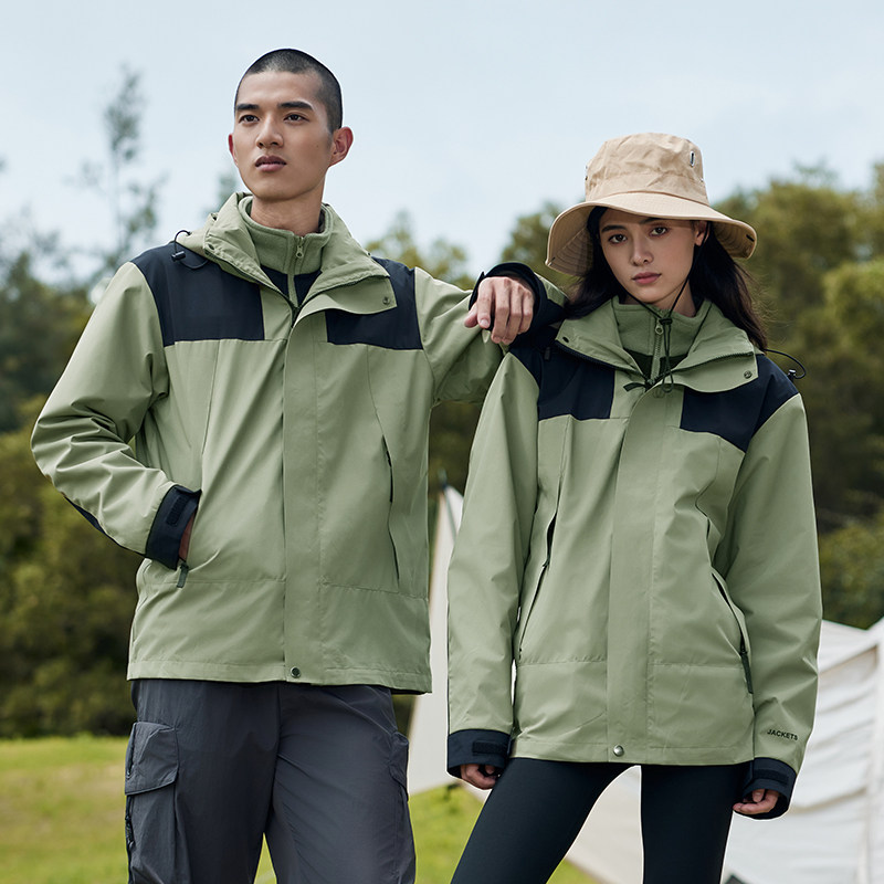 秋冬男女款夹克户外三合一冲锋衣可拆卸两件套登山服CF23688P95,男装夹克,星座1410（原1902A）