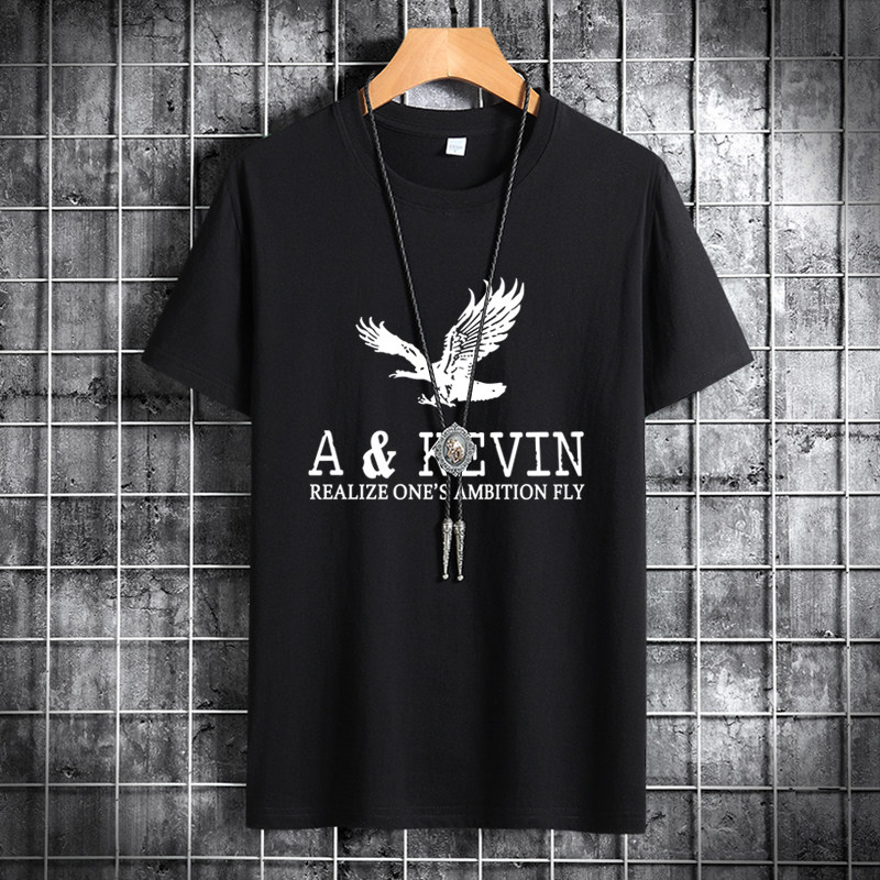 夏季男士短袖t恤潮流潮牌宽松纯棉衣服2021新DT4126-AK老鹰-P15,男装T恤,星座1410（原1902A）