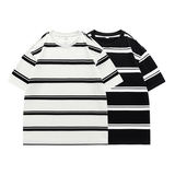短袖T恤男夏季薄款圆领宽松日系条纹上衣情侣装男女短袖PL3311P50，男装T恤，星座1410（原1902A）