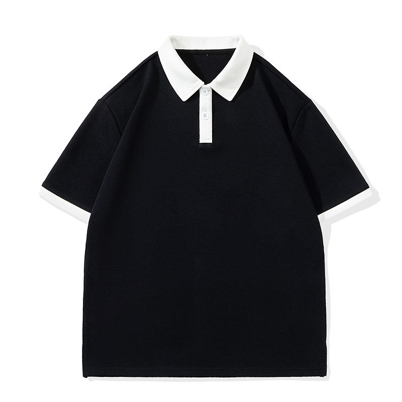 男夏季宽松服潮牌港风双珠地短袖T恤翻领POLO衫PL2369P38,男装Polo衫,星座1410（原1902A）