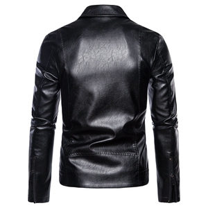 跨境外贸男士外套春秋皮衣飞行夹克男装PU皮机车服皮衣男PY618P86图片