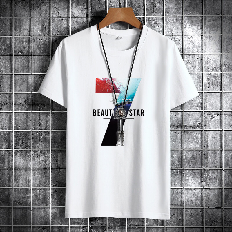 夏季男士短袖t恤潮流潮牌宽松纯棉T恤2024新款DT4153-星空7-P15,男装T恤,星座1410（原1902A）