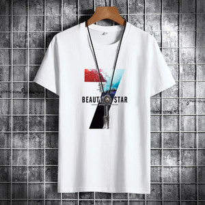 夏季男士短袖t恤潮流潮牌宽松纯棉T恤2024新款DT4153-星空7-P15图片