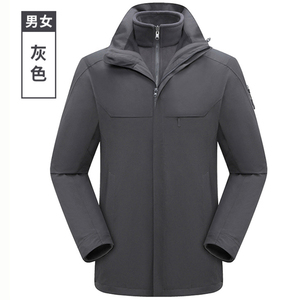 冲锋衣男女款纯色三合一防风防水爬山外套户外登山服CF1703P215图片