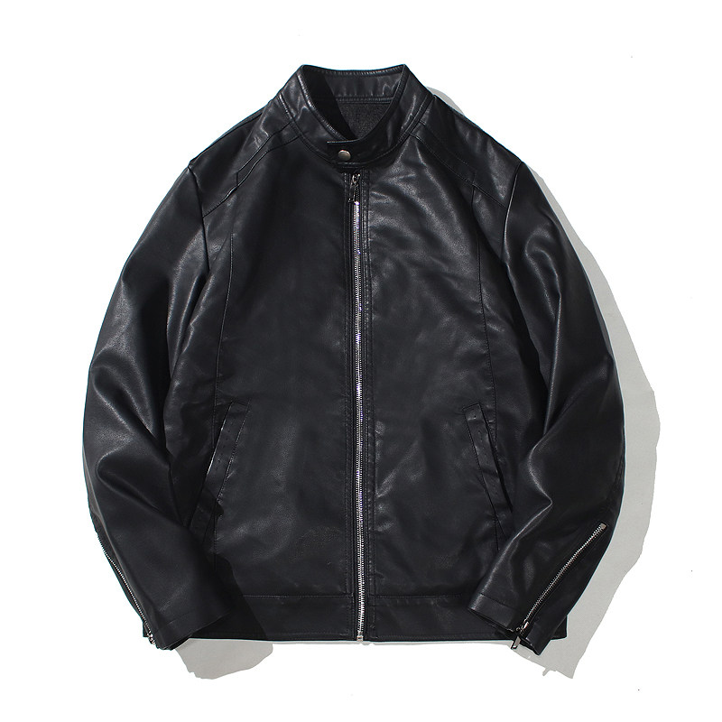 跨境外贸男士外套春秋款皮衣夹克男装PU皮机车服立领皮衣PY603P65,男装夹克,星座1410（原1902A）