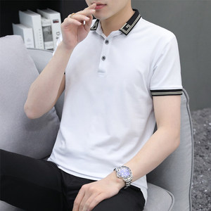 纯棉短袖POLO衫男 百搭潮牌纯色POLO 夏季新款2022 PL210P30图片