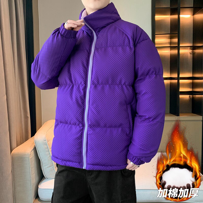 立领颗粒棉服男女冬季防风加绒加厚棉衣情侣加厚棉袄外套MY812P60图片