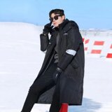 2025男女户外大长款连帽韩版宽松学生情侣白鸭绒羽绒服YR097P120，男装羽绒服，星座1410（原1902A）