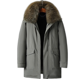 冬季新款羽绒服男中长款中老年爸爸保暖大衣男士连帽外YR877P200，男装羽绒服，星座1902A（原星座1216）