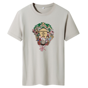 夏季男士短袖t恤潮流潮牌韩版纯棉衣服2021新DT4691-招财猫-P15图片