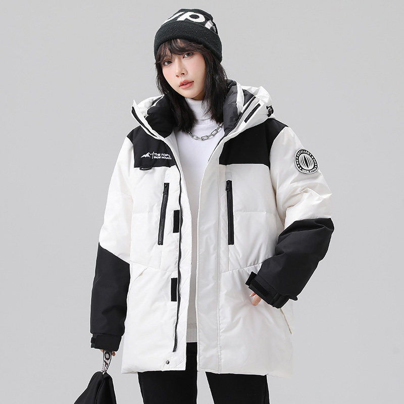60绒标羽绒服男士情侣女冬季新款加厚连帽短款面包服YR9991P130图片