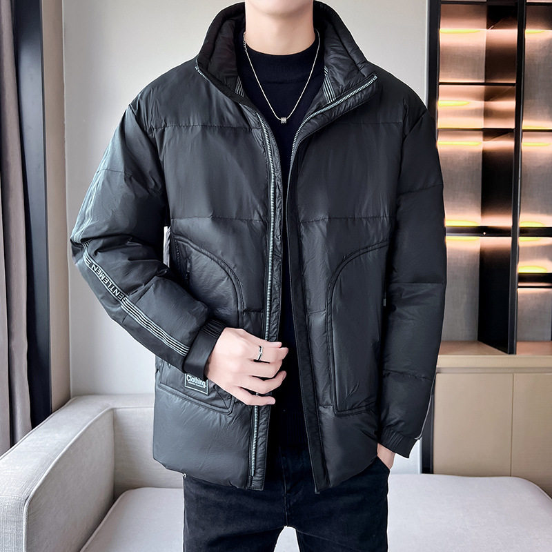港风标50%白鸭绒羽绒服7503冬男短款保暖立领外套男YR8803P110,男装羽绒服,星座1410（原1902A）