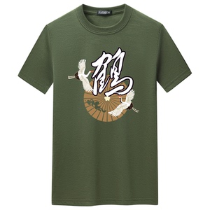 夏季男短袖t恤潮流宽松CVC60%棉衣服新款男装DT3277-伞鹤-P15图片