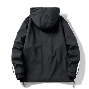 秋季潮牌纯色连帽外套男韩版开衫公版棒球服夹克大码男装JK012P58图片