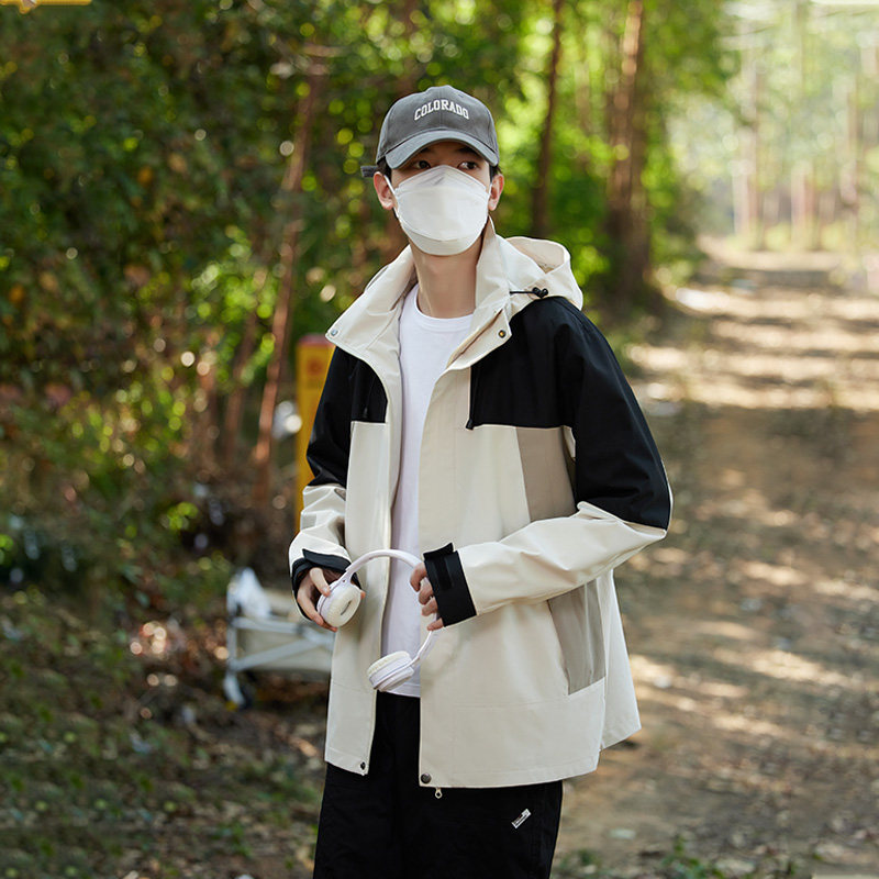 男夹克可拆卸帽户外情侣冲锋衣防水防风衣女登山服外套JK23618P55图片