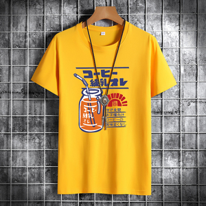 夏季男士短袖t恤潮流潮宽松纯棉衣服2021新款DT4414-炼乳瓶-P15图片