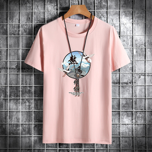 夏季男士短袖t恤潮流潮牌宽松纯棉衣服2021新DT4032-熬夜修仙-P15图片