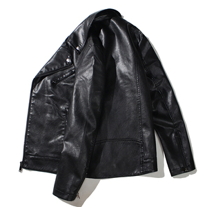跨境外贸男士外套春秋皮衣飞行夹克男装PU皮机车服皮衣男PY618P86图片