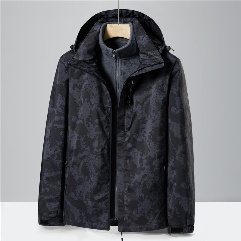 情侣软壳迷彩三合一冲锋衣登山服男女同款防水户外外套CF6299P105,男装夹克,星座1410（原1902A）