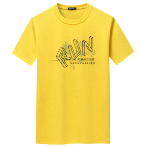 夏季短袖t恤青春宽松CVC60%棉T恤新款男装DT3619-立体RUN-P15图片