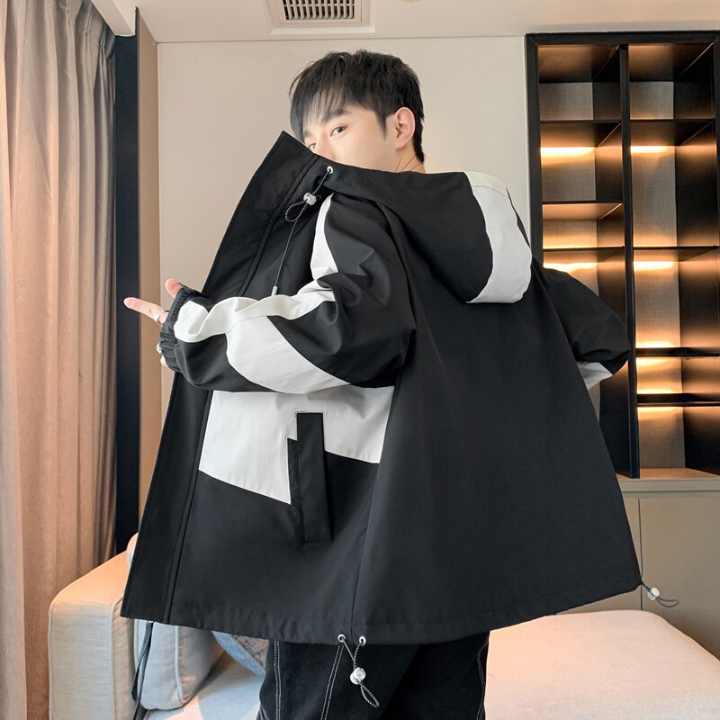 春秋连帽冲锋衣外套男拼色潮户外休闲防水女登山情侣夹克JK173P80,男装夹克,星座1410（原1902A）