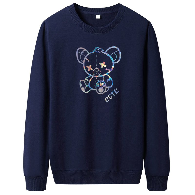 秋卫衣男圆领韩版嘻哈运动外套ins休闲上衣WY7979-炫彩CUTE熊-P30,男装卫衣,星座1410（原1902A）