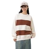 男女春秋新款宽松服条纹可二开情侣港风圆领纯棉卫衣WY2399P48，男装卫衣，星座1410（原1902A）