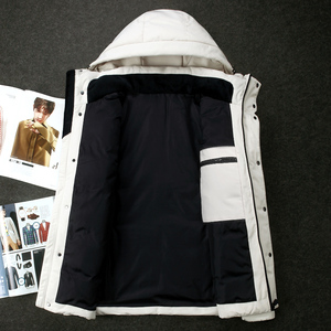 冬新品男装男士加厚羽绒服情侣款白鸭绒户外工装外套 YR9819-P100图片
