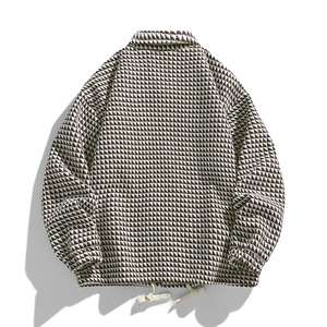 小香风长袖衬衫外套男春秋季户外男女同款男装格子夹克男 B666P75图片