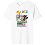 夏季男士短袖t恤潮流潮牌宽松纯棉衣服2024新款DT4532-ALLMEN-P16，男装棉衣，星座1410（原1902A）