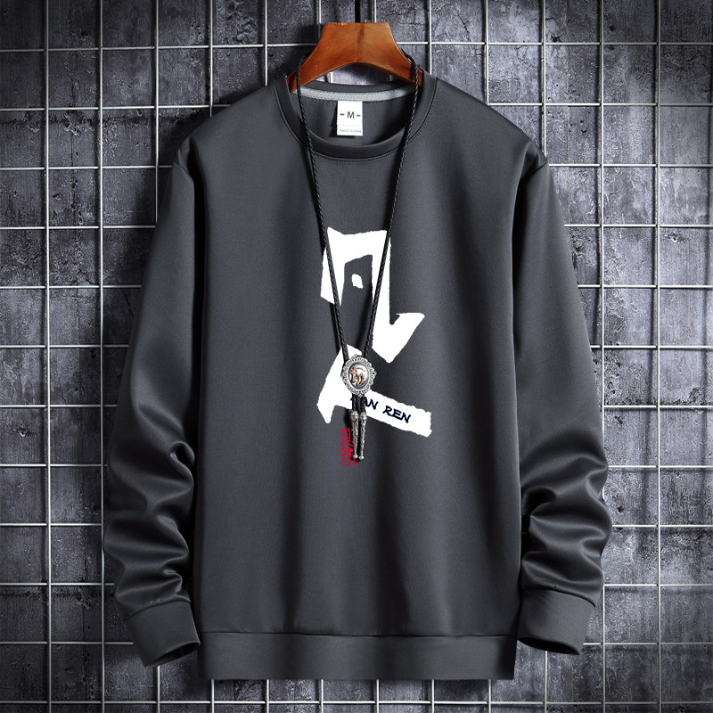 Korean hip hop sports coat with round neck for men in autumn