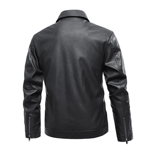 跨境外贸男装皮夹克新款男士夹克pu外套机车服衬衫皮衣男PY908P70图片