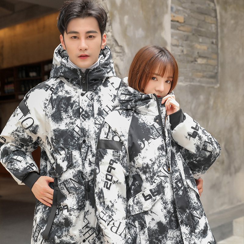 冬季羽绒服男女情侣款新款青年潮流中长款白鸭绒外套YR9815P110，男装羽绒服，星座1902A（原星座1216）