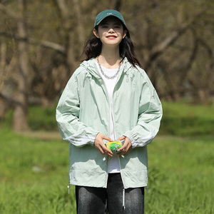 条纹撞色拼接三条杠防晒衣男女情侣款夏季冰丝防晒衣 F811P45图片