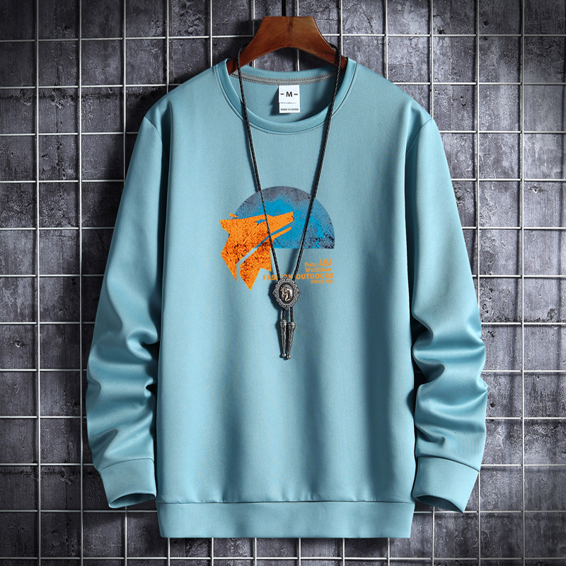 Korean hip hop sport coat with round neck for men in autumn